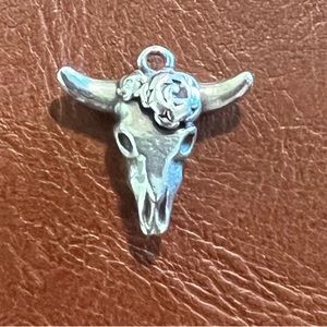 James Avery Cow Skull Rose Charm